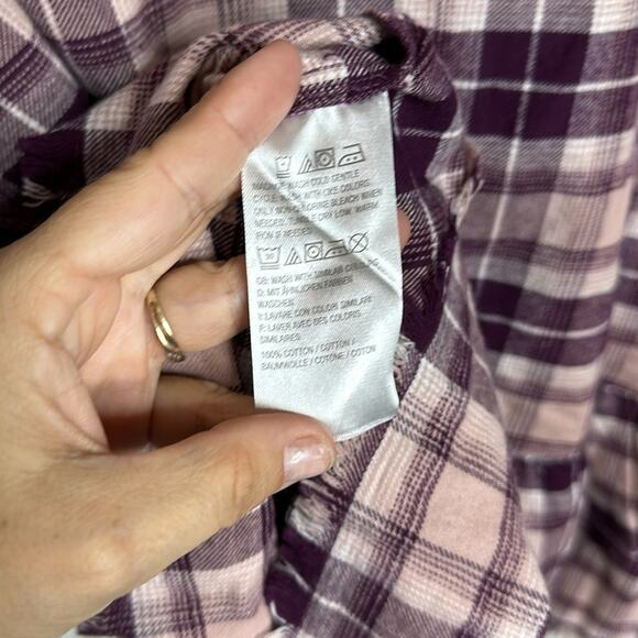 Rachel Hollis plaid pink and purple button down long sleeve‎ shirt size 10 - Picture 4 of 5
